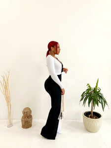 Deep V Colorblock Jumpsuit