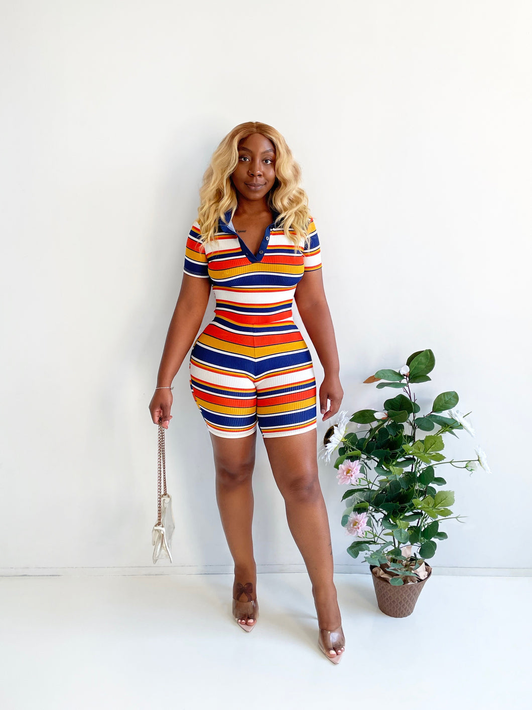 Dolly Striped Short Set