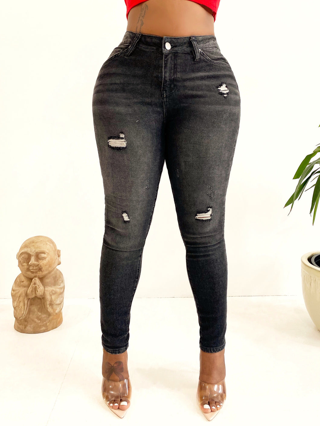 Fade to Black Distressed Skinny Jeans