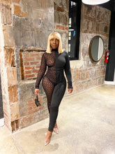 Load image into Gallery viewer, Half N Half Diamond Jumpsuit in Black
