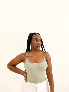 Justified Ribbed Tank in Sage