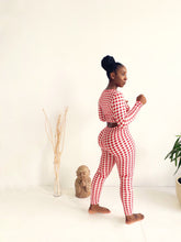 Load image into Gallery viewer, Long Sleeve Gingham Legging Set in Red
