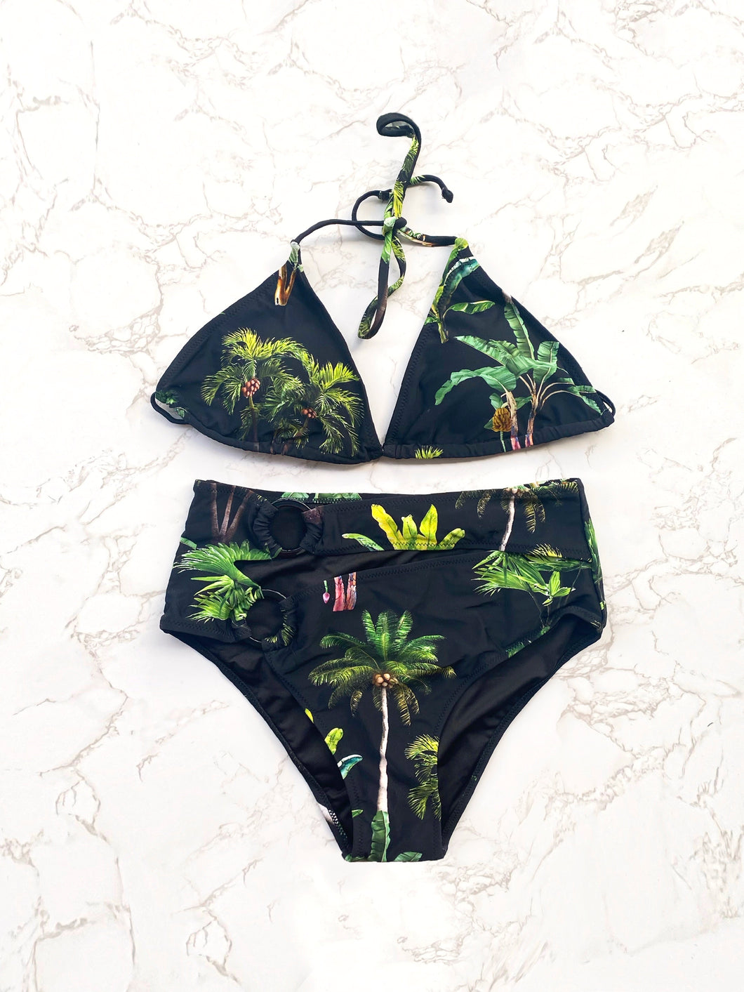 Palm Trees High Waist Bikini