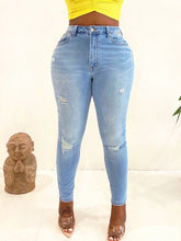 Load image into Gallery viewer, Soft Touch High Waist Distressed Skinny Jeans
