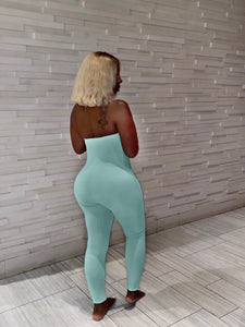 Solid Tube Jumpsuit in Mint