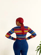 Load image into Gallery viewer, Wrap Up Blouse in Rainbow Stripe
